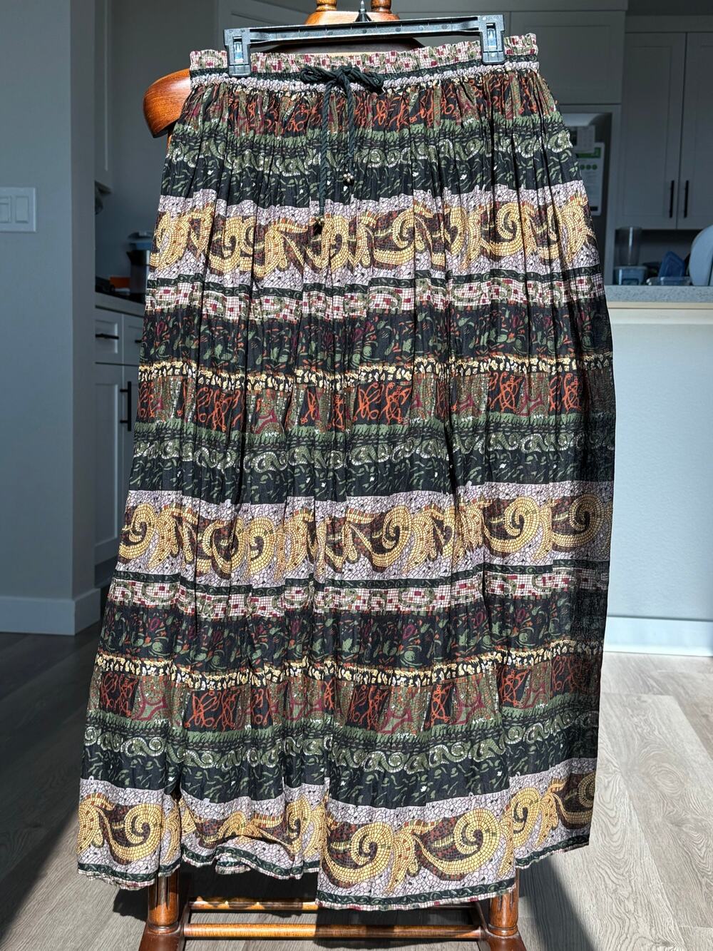 Huntington Ridge 100% Cotton Bohemian Maxi Skirt Prairie Peasant M Folk Indian